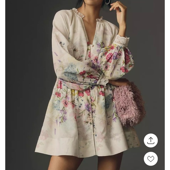 NWT 🏷️ Anthropologie Let Me Be V-Neck A-line Mini dress, L. - Picture 4 of 9